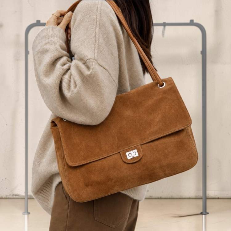 Genuine Suede Hobo Shoulder Bag, Soft Leather Purse, Everyday Crossbody Handbag, Boho Chic Tote, Casual Women's Bag, Gift for Her
