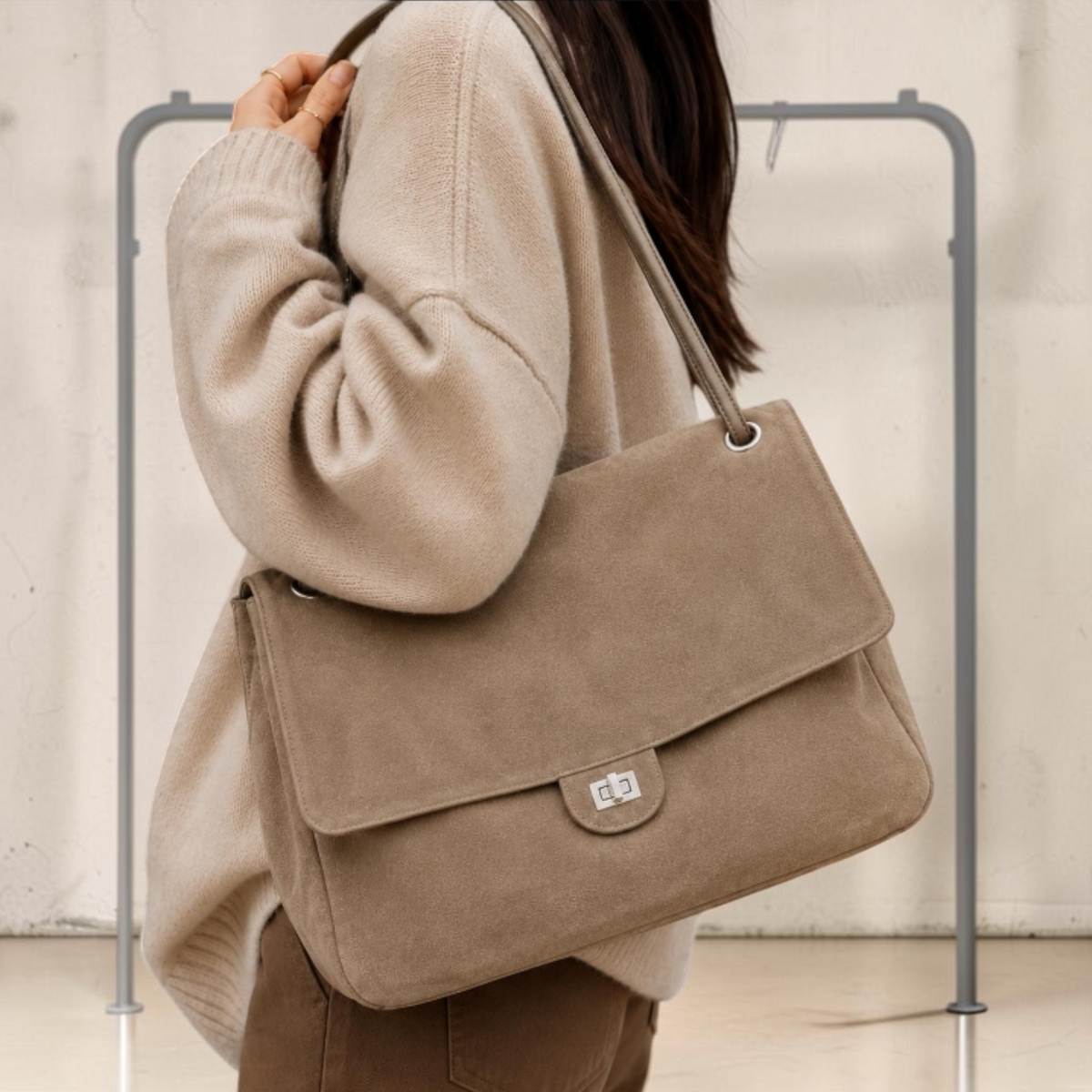 Genuine Suede Hobo Shoulder Bag, Soft Leather Purse, Everyday Crossbody Handbag, Boho Chic Tote, Casual Women's Bag, Gift for Her